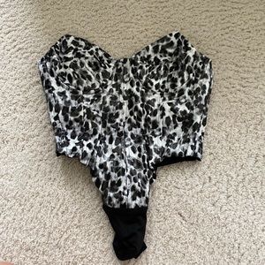 Leopard leather corset top